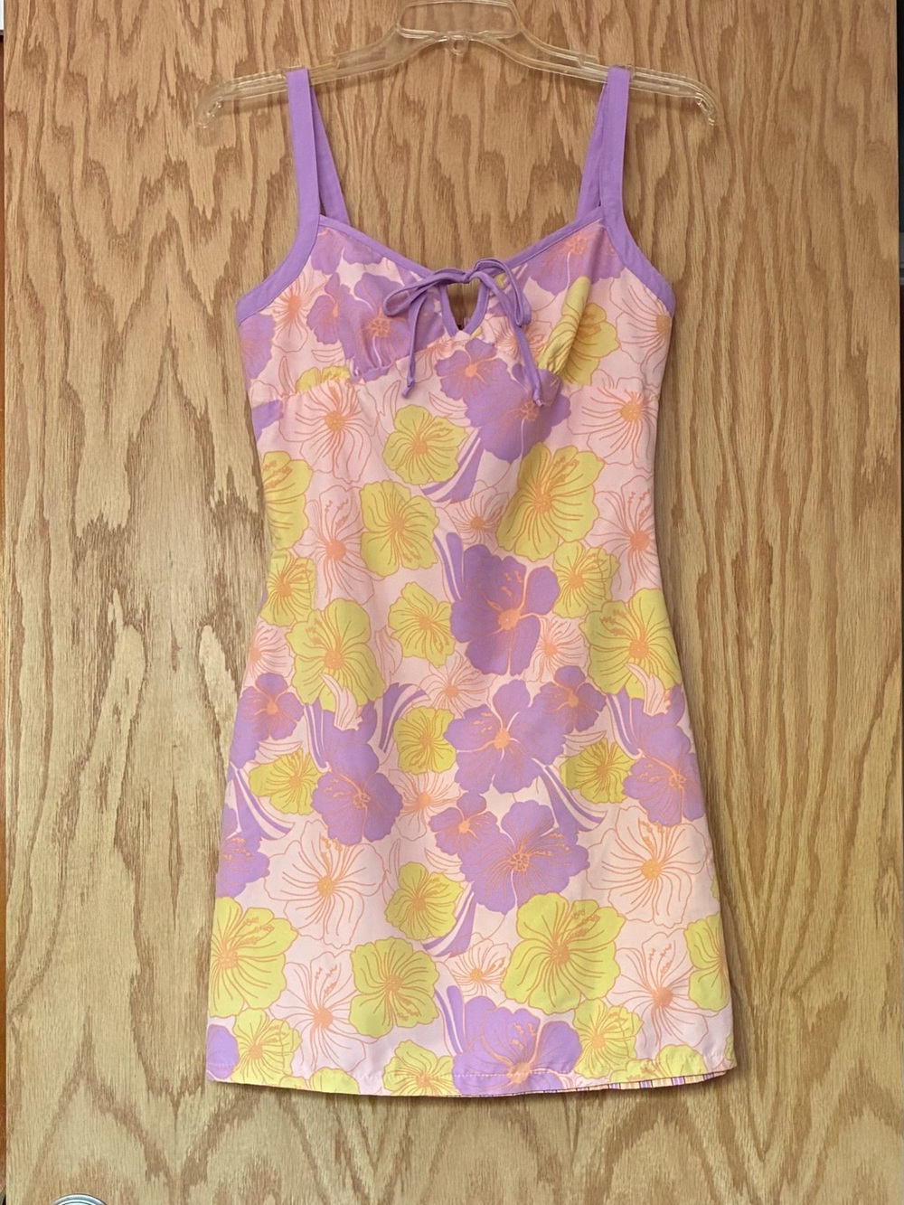 Vintage Floral Lavender, Peach, & Yellow Reversible Dress